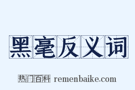 黑毫反义词是什么意思的图片